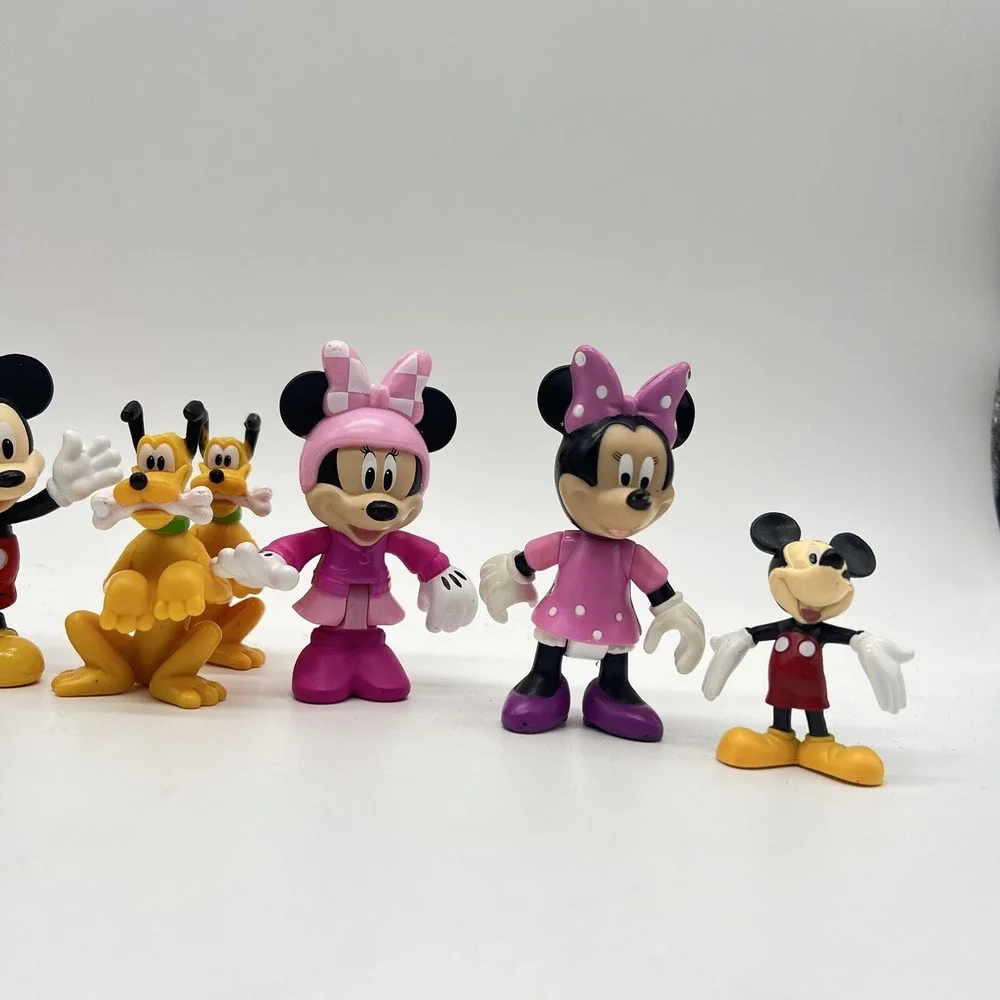 Disney Mickey Minnie‎ Pluto Goofy PVC Action Figure Cake Topper Toy Lot Of 10